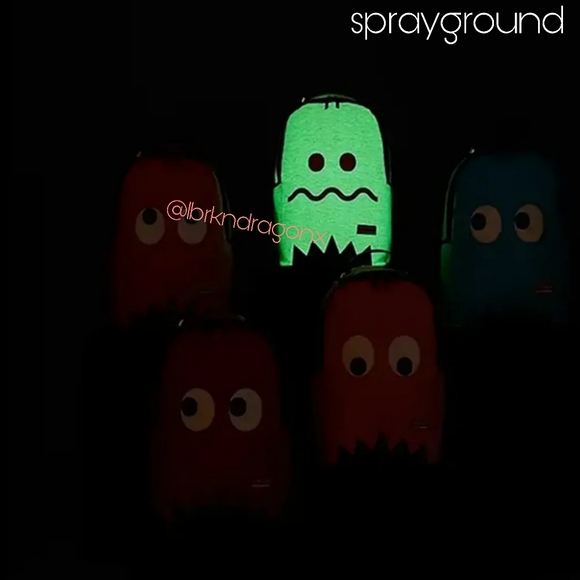 PAC-MAN Mystery Ghost Backpack Sprayground Pinky Inky Blinky Clyde Glow in Dark - Picture 10 of 14